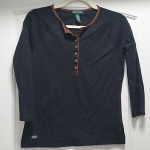 Lauren Jeans Company By Ralph Lauren Black Top